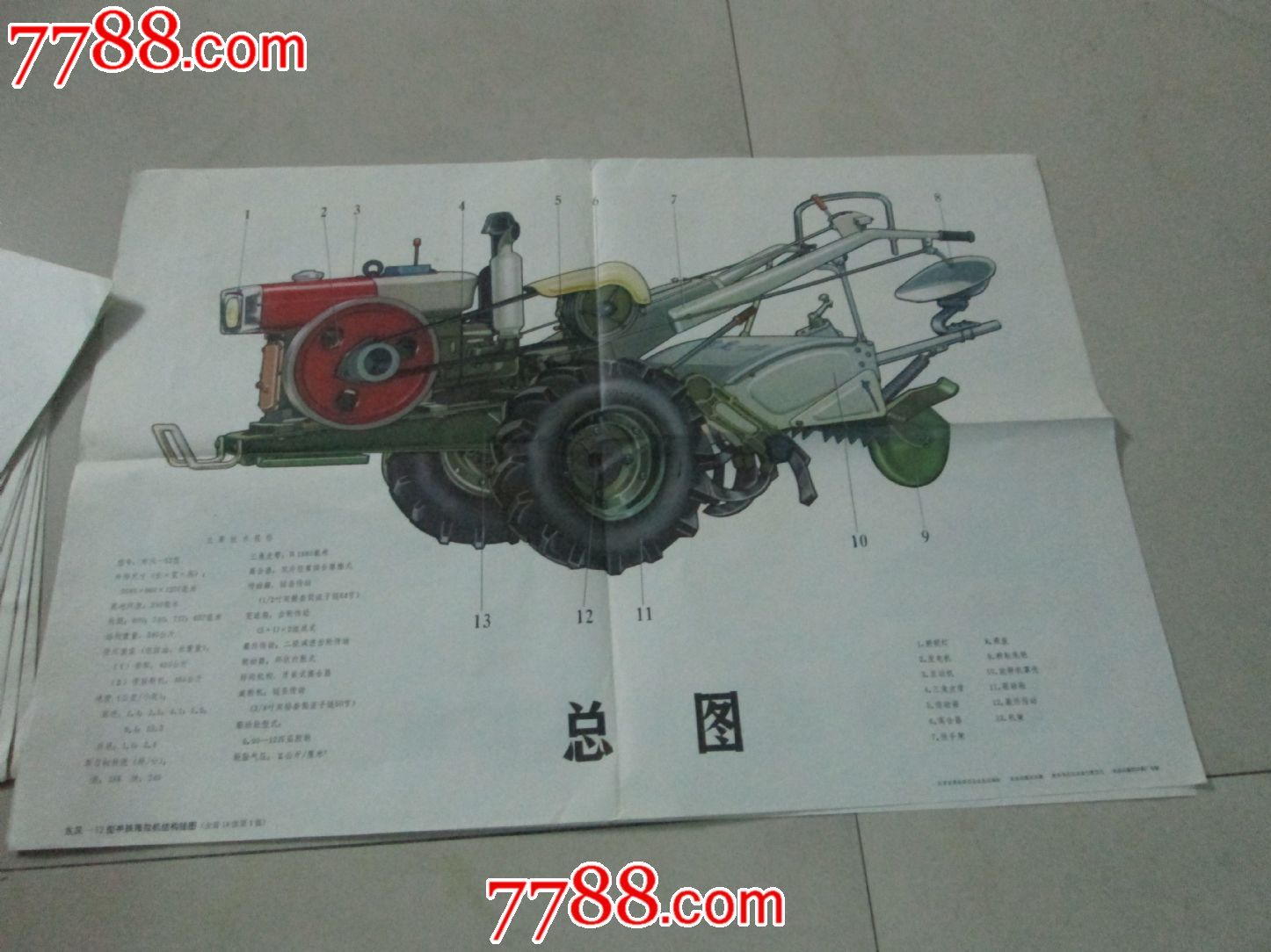 东风—12型手扶拖拉机结构挂图(全套)