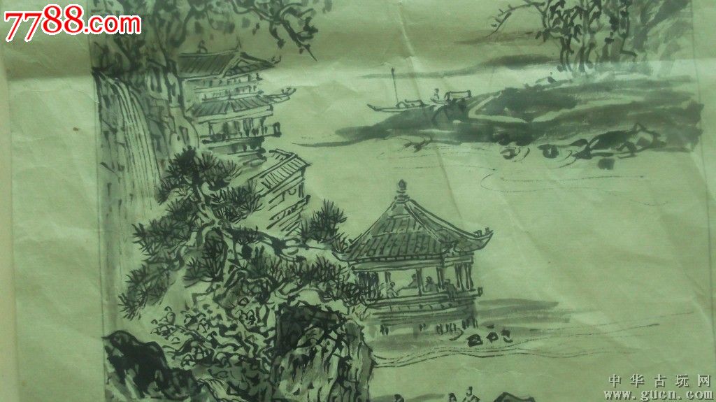 18张1962年的亭台楼阁山水画,最后一张是背面的照片,假一赔万