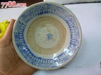 清朝时期民窑开片青花陶瓷盘(真品保年代)处理转让