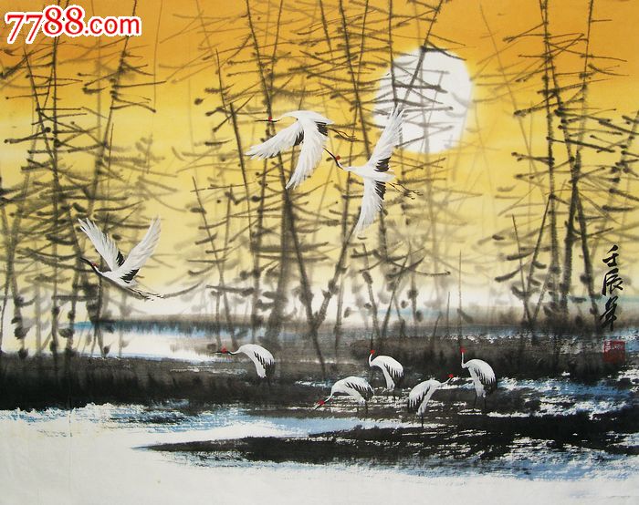 国画鹤裱片*精品*编号gh00027-价格:118元-se