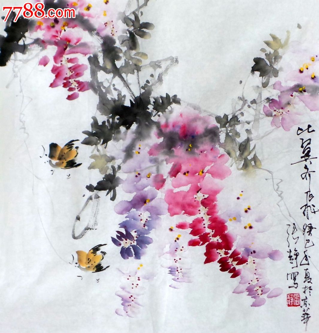 三尺斗方花鸟画比翼齐飞gh00493-花鸟国画原