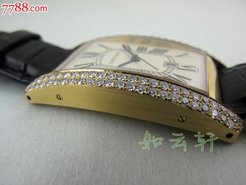 卡地亚美国坦克18K金后加南非钻石-价格:548