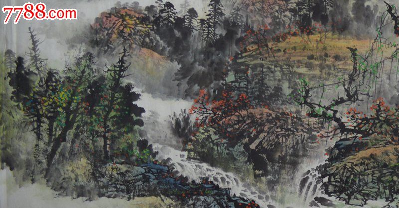 小八尺水墨山水画《无边落木萧萧下》ss0185