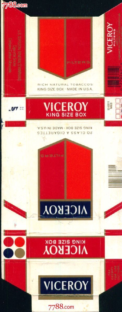 viceroy(总督牌):02797429(左上角英文不同)—旧(拆)卡—美国标