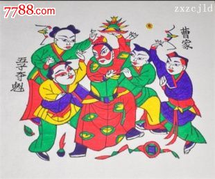 朱仙镇木版年画五子夺魁