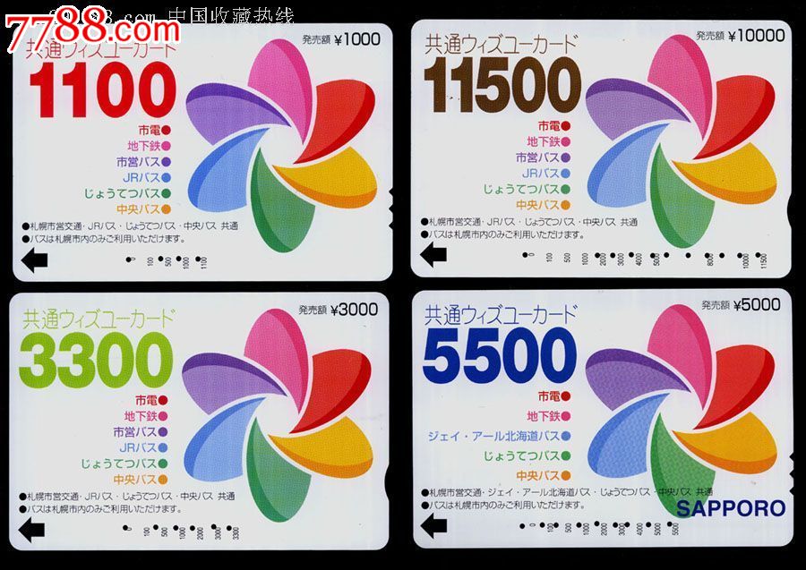 日本地铁卡---四枚一组:_价格8元_第1张_中国收藏热线