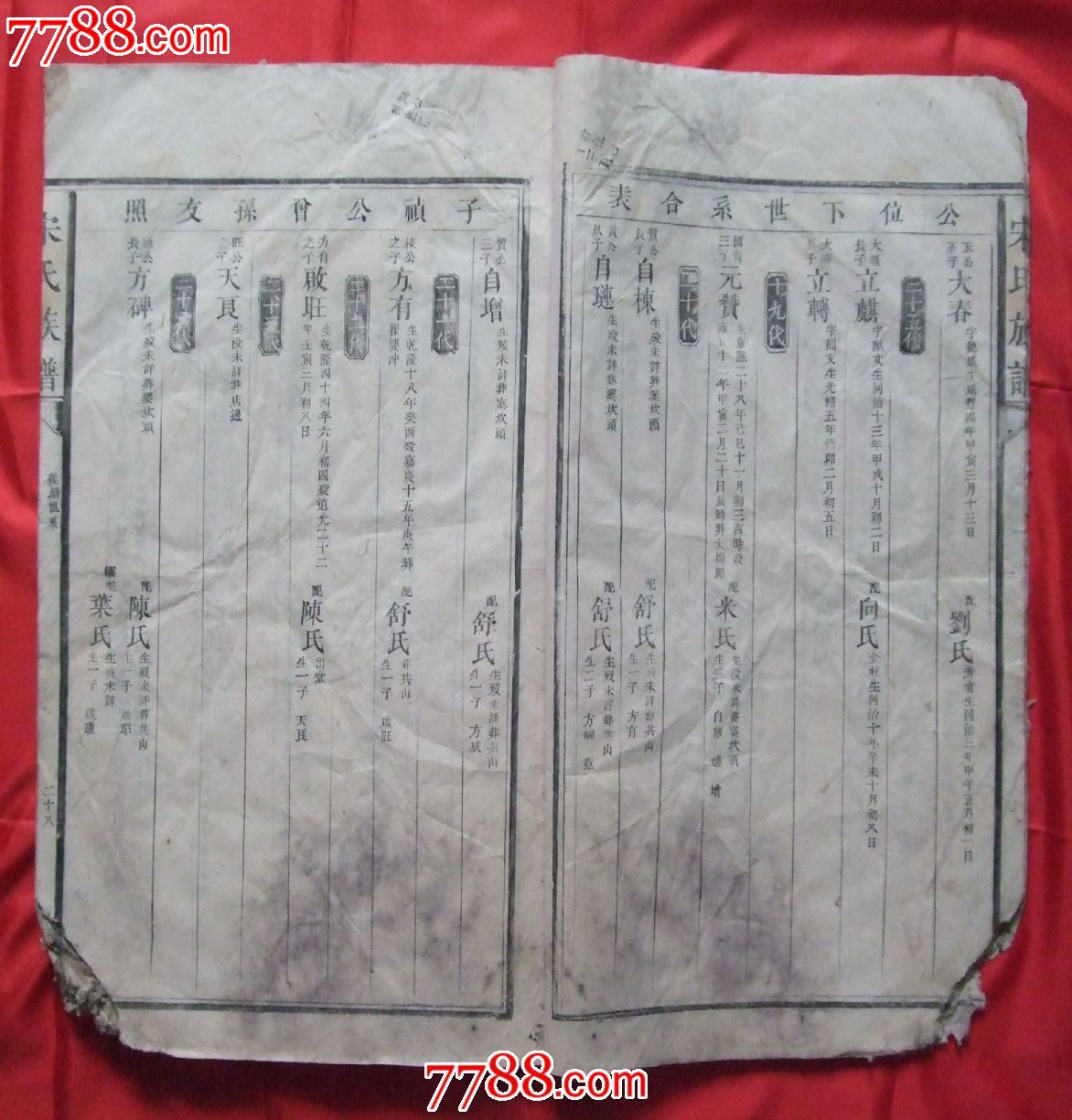 宋氏族谱(宣纸6开)31x55cm,古籍/善本,其他古籍-->其他古籍,宣统,普本