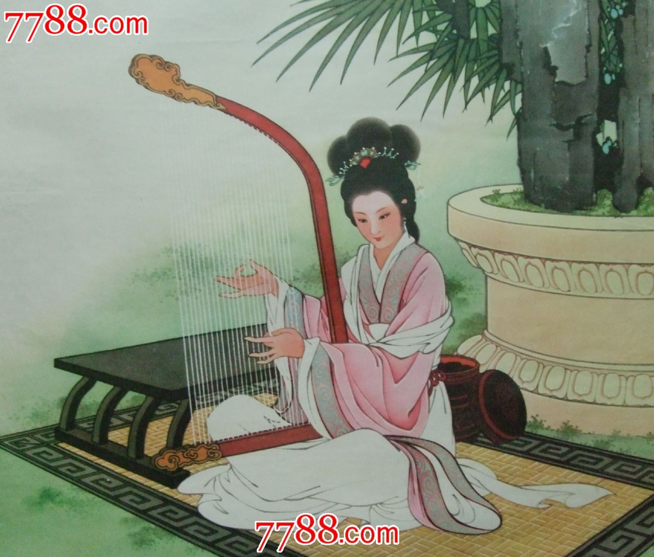 箜篌图_年画\/宣传画_湖南纸质品收藏屋