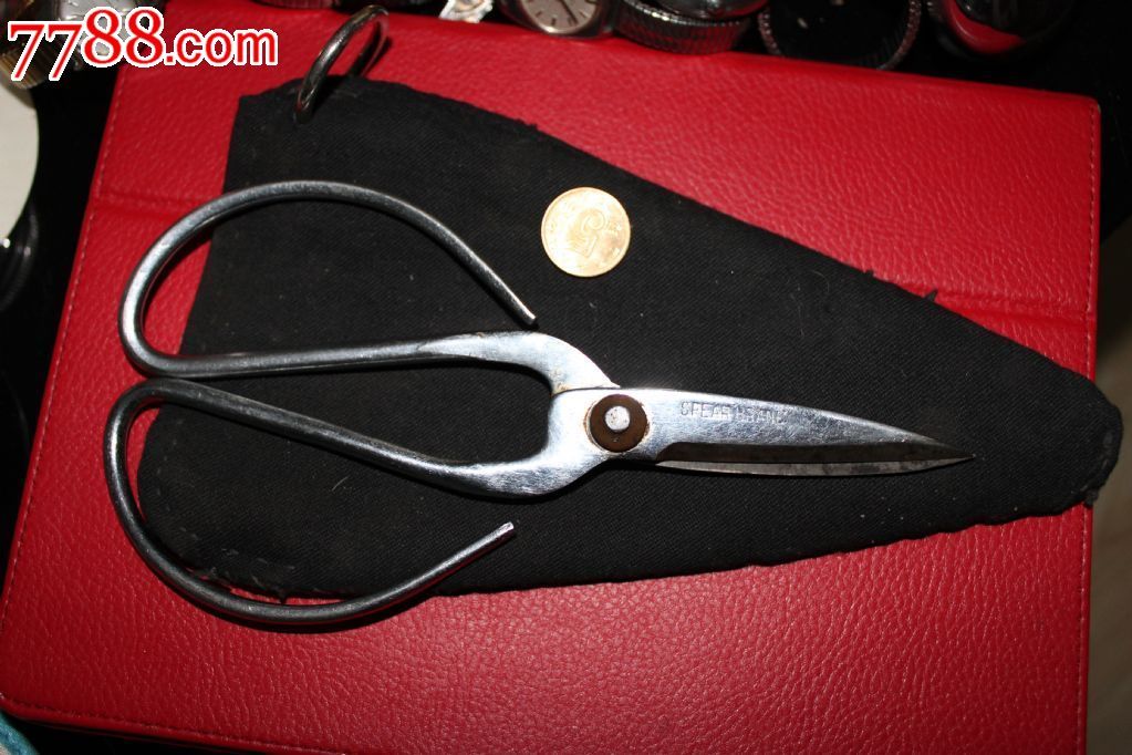 老太太的铜片带英文老剪子-价格:165元-se228