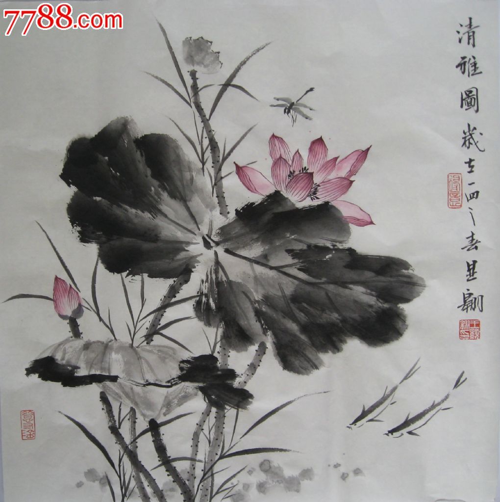 王显翱作品9【四斗方】画芯尺寸:50*50【山水间画廊推荐,花鸟国画