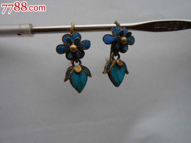 漂亮的老点翠耳环_七七八八饰品