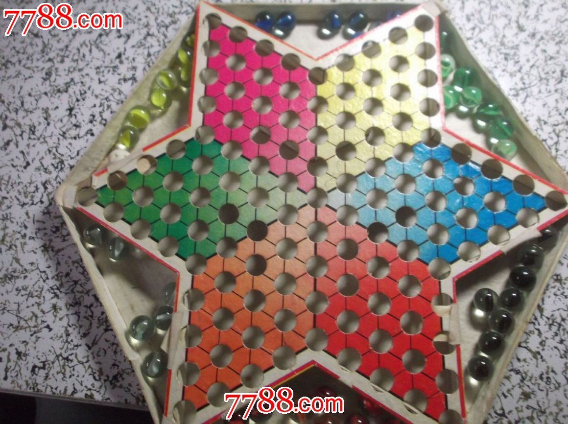 80年代玩具弹子跳棋一盒