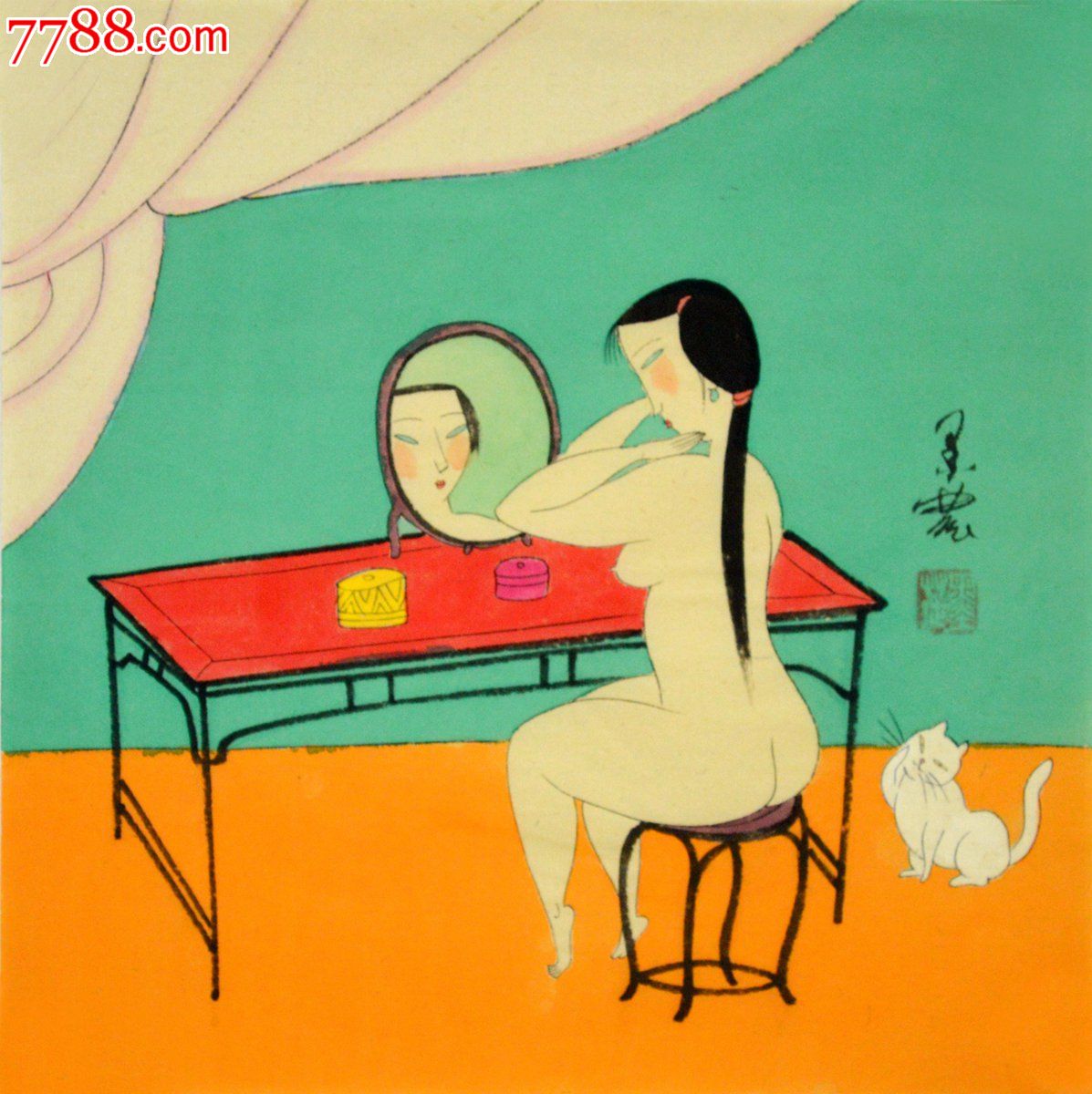现代侍女人物画