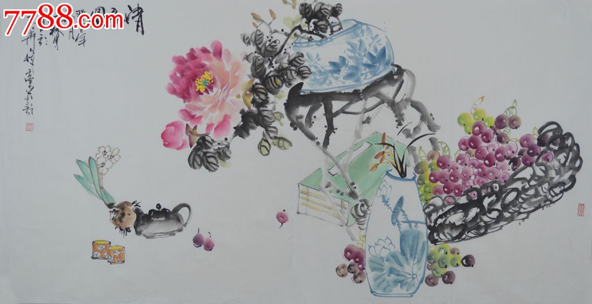 四尺整张国画花鸟画作品《清韵图》