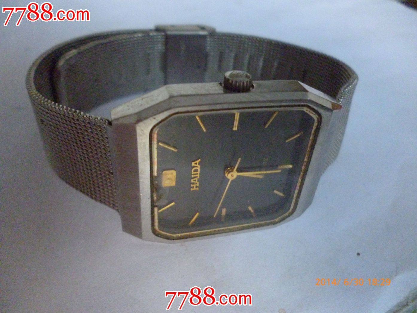 上海手表五厂制造【海达】电子石英表【方形黑