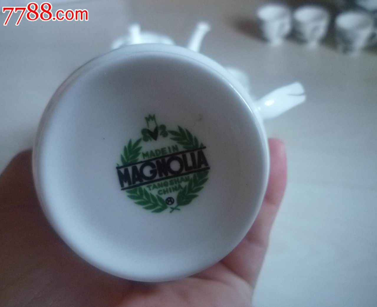 瓷器唐山薄胎素色虾图案金边白瓷茶壶一套_价格388元_第4张_7788商城