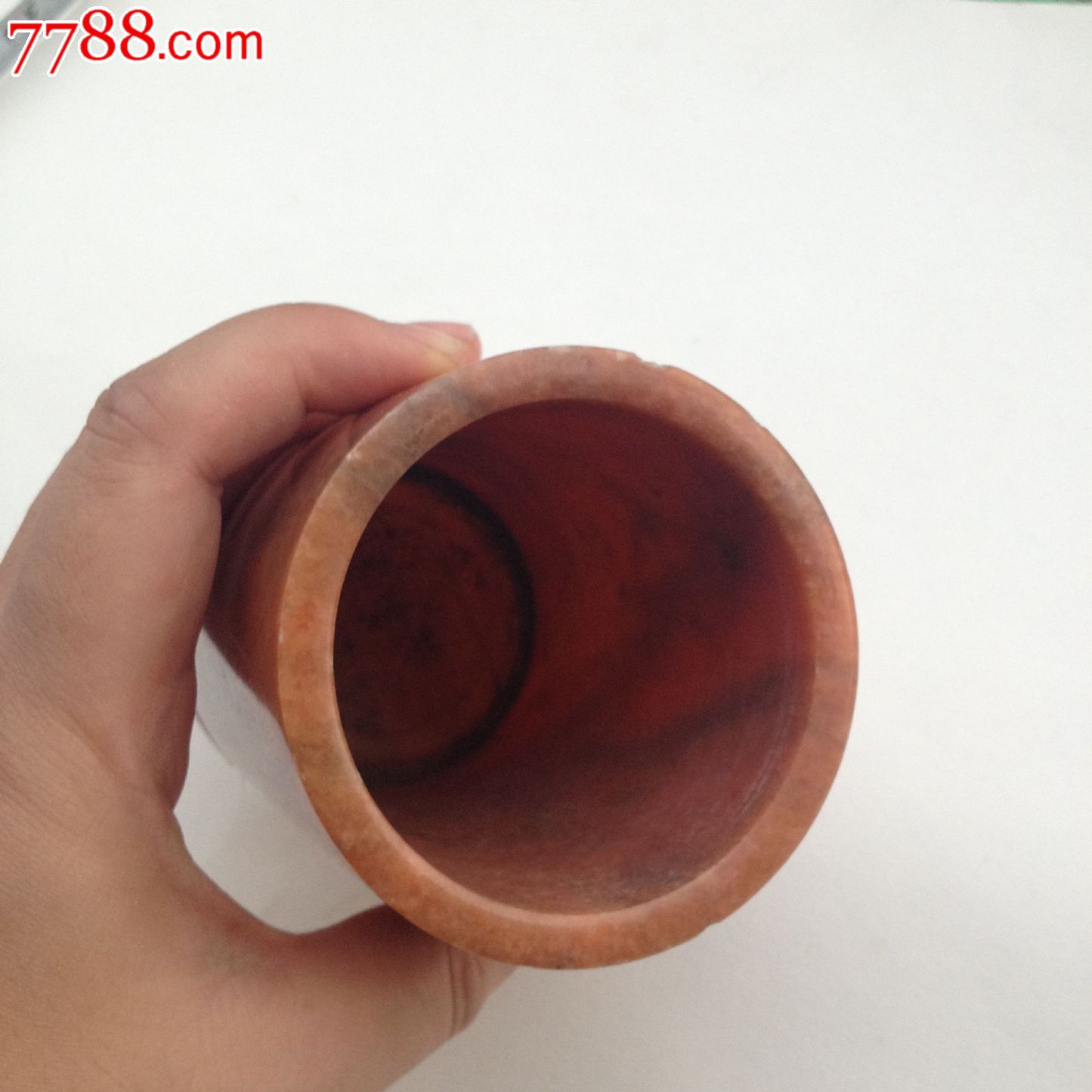 文革笔筒石质好嵌字少见-价格:299元-se25484