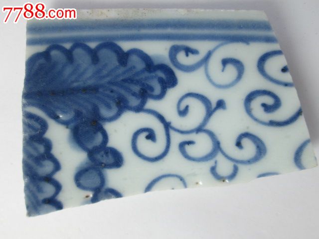 清代康熙青花~糯米胎(301)瓷器学习好资料~瓷片.标本