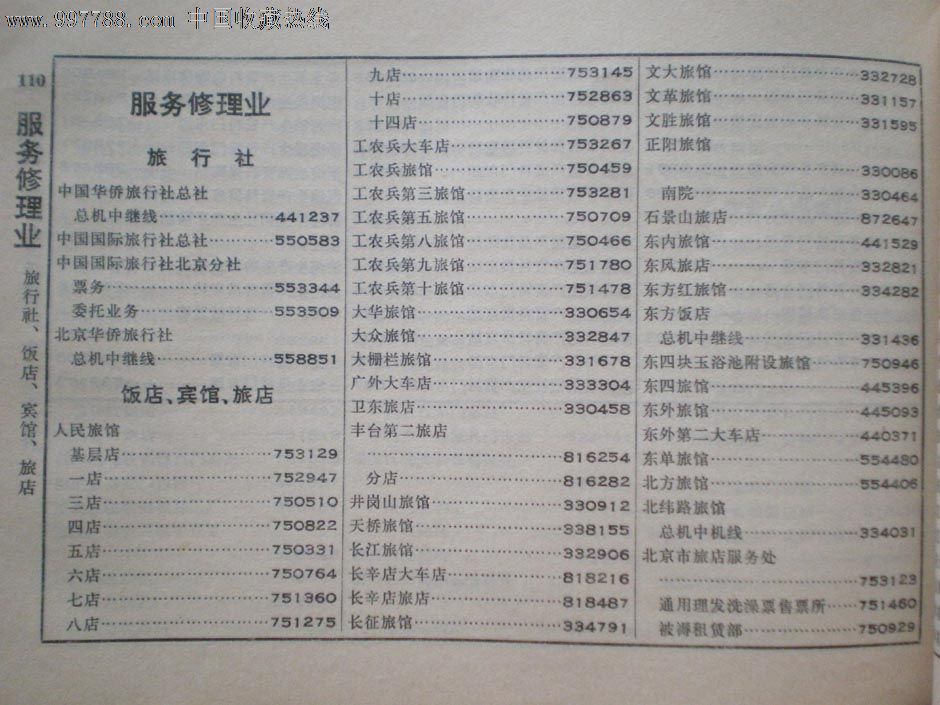 1973年北京電話號碼本