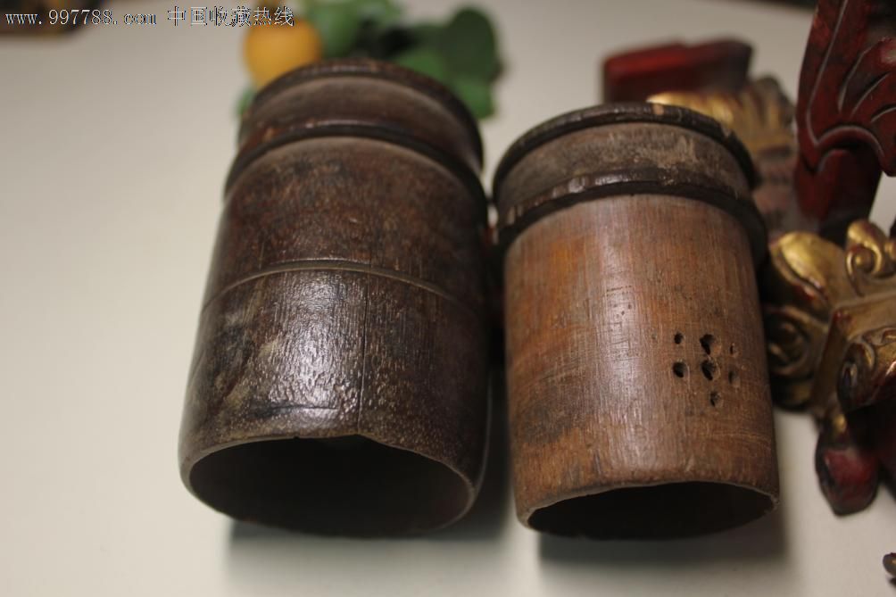 老古玩竹节蝈蝈罐