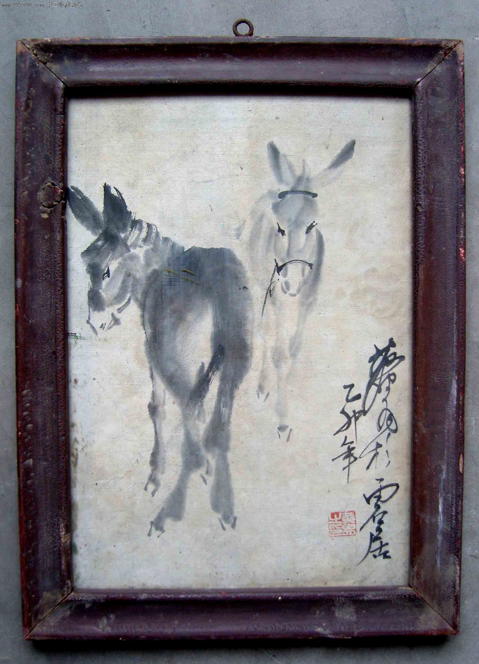 1973年黄胄的驴小镜框图片