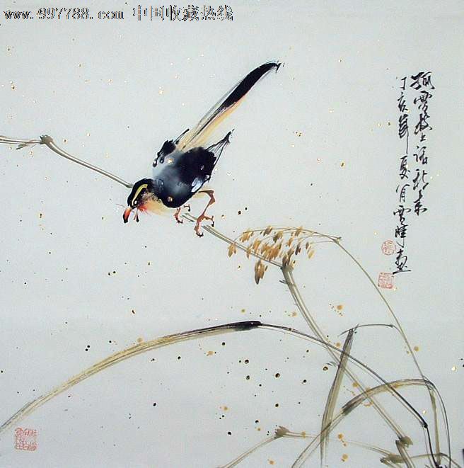 编号: se13208460,孤云枝上话新来01 品种: 花鸟国画原作-花鸟国画