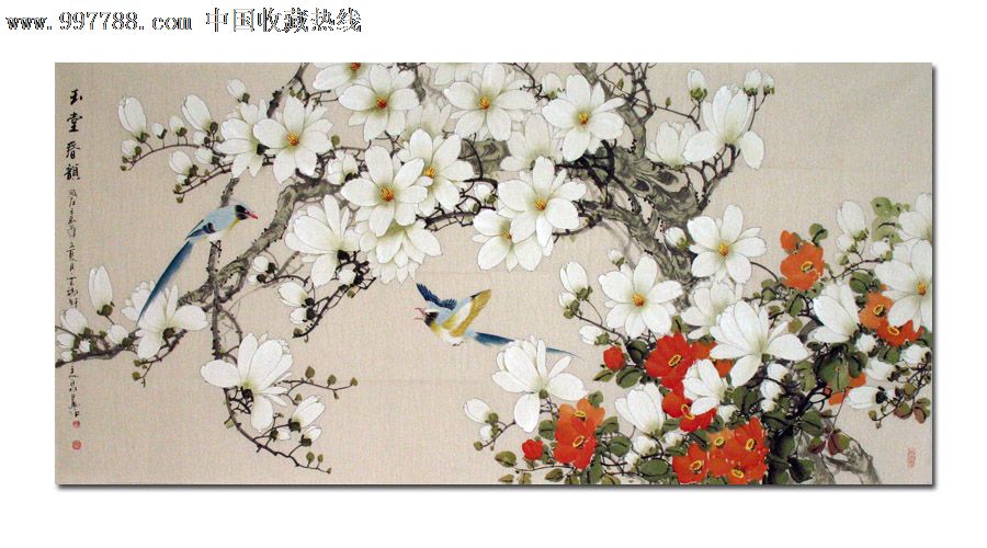 白羽花鸟画,玉堂春韵,六尺,精美礼品装饰画,推荐收藏,50047