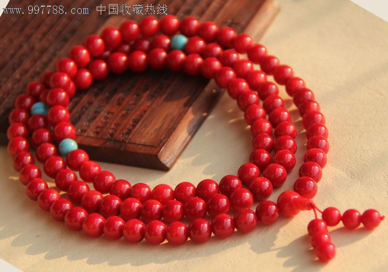 开光红珊瑚108颗佛珠念珠手链转运,助姻缘,助事业