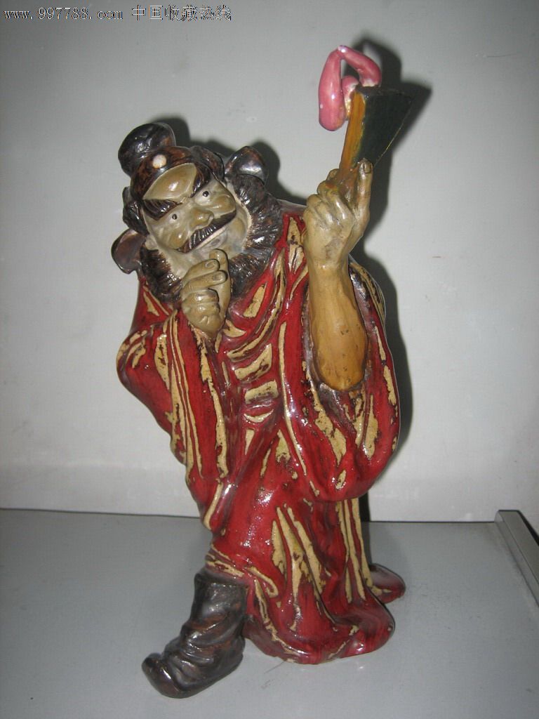 石湾公仔龙窑烧制老陶---钟馗