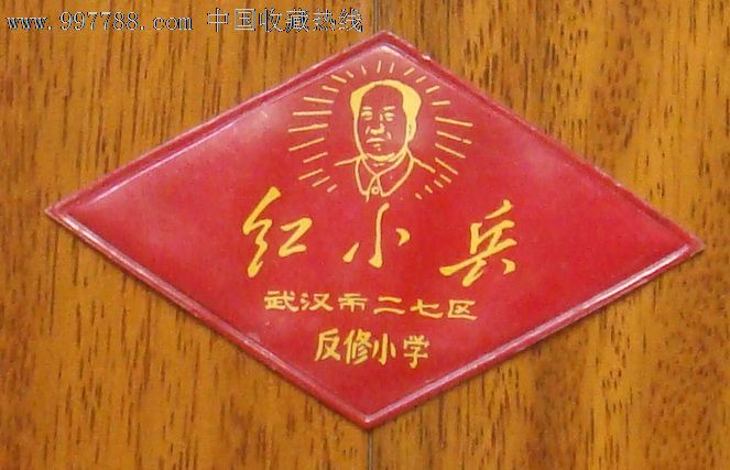 带毛头像的武汉市二七区反修小学红小兵胸章