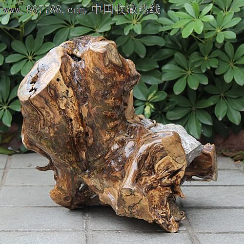 送礼佳品/天然根雕奇石/木雕/老糠木根抱石/人像摆件/李白yw263