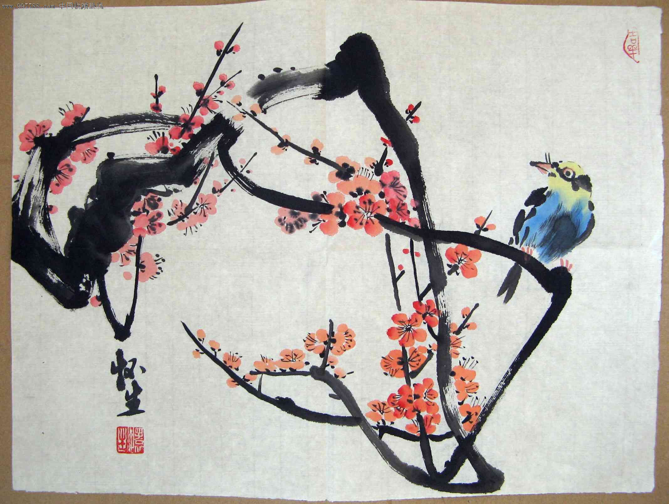 怀生大一尺横幅梅花,鸟画,花鸟国画原作,花卉画原画,水墨/写意画法,九