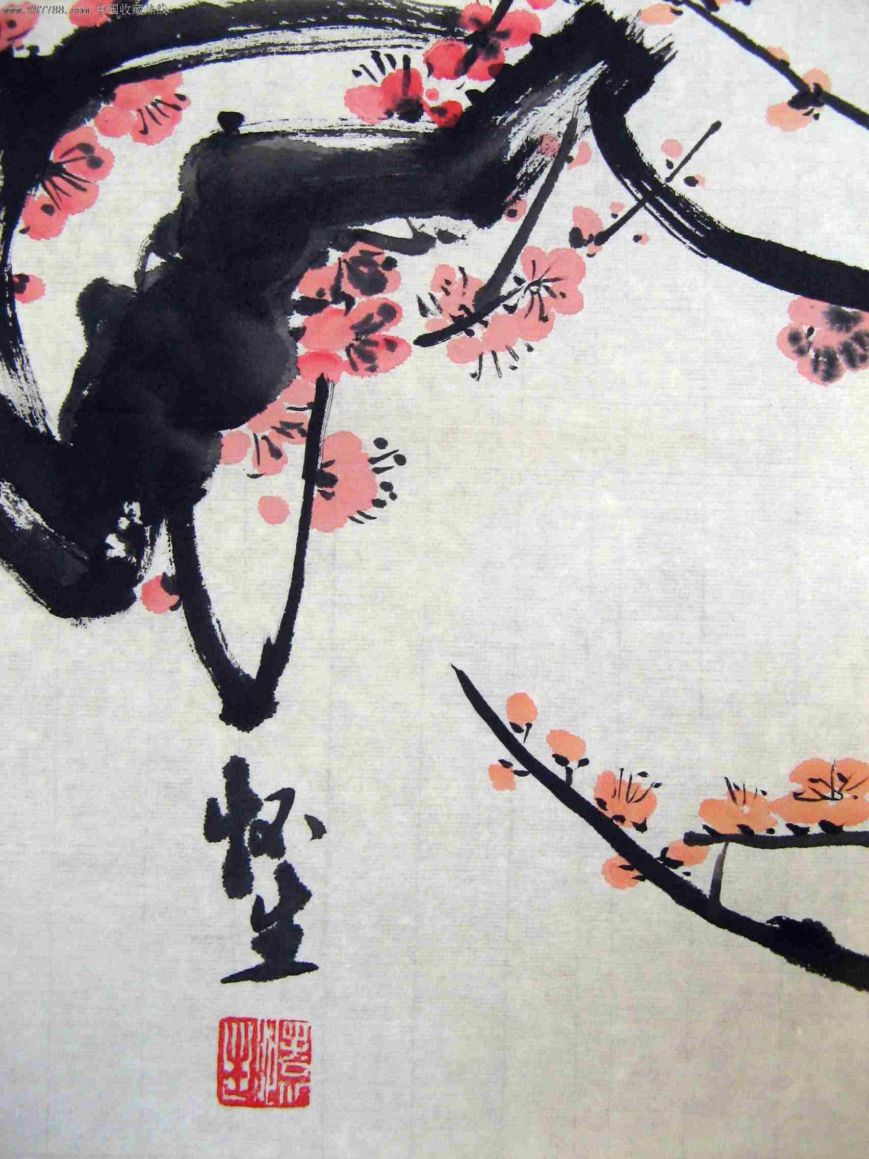 怀生大一尺横幅梅花,鸟画,花鸟国画原作,花卉画原画,水墨/写意画法,九