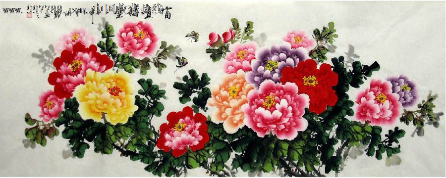 孟湘玲·小六尺花鸟牡丹
