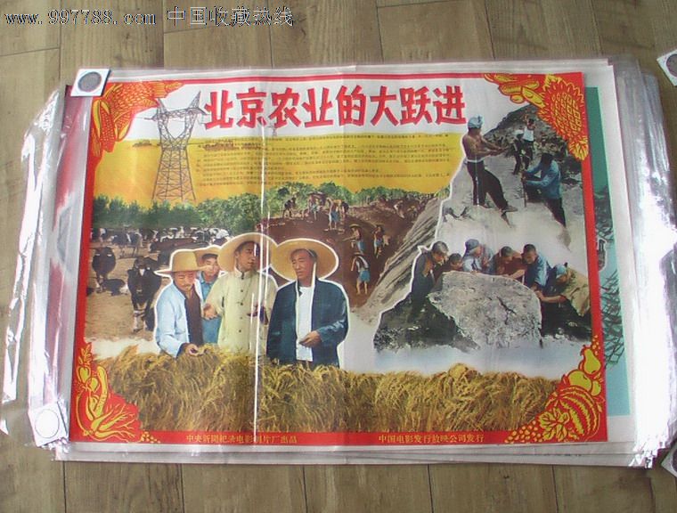 半开精品老版海报--北京农业的大跃进--品好