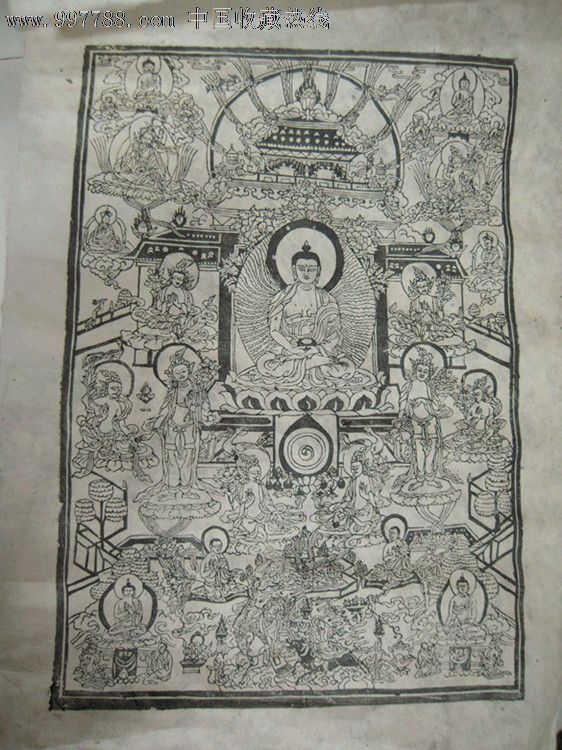 木刻佛像图,尺寸60*42