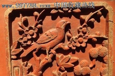 清代木雕"喜上梅梢"花鸟雕花板(精美,耐看)