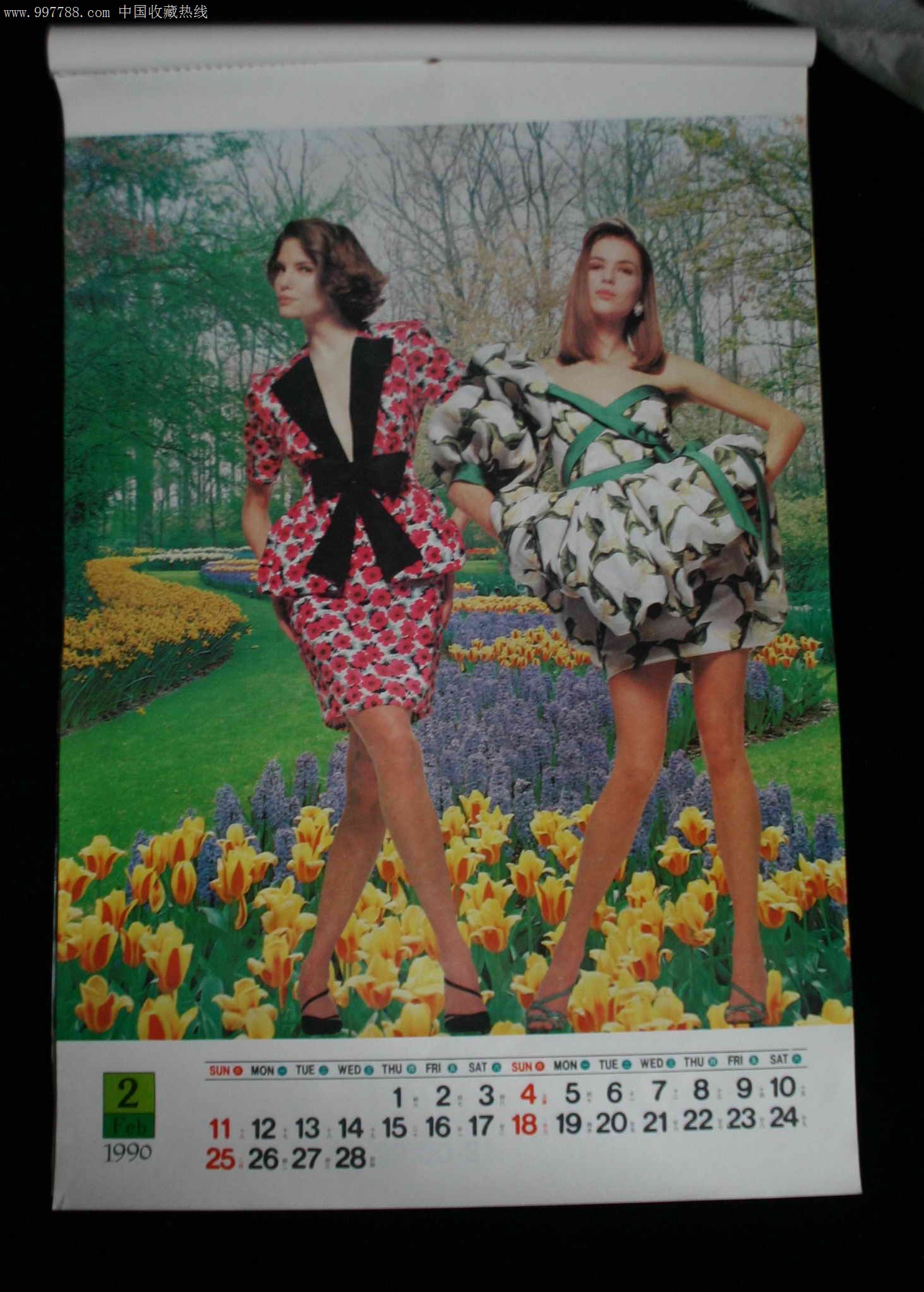 1990年海外风采挂历,挂历/台历,挂历,九十年代(20世纪),明星/美女,对