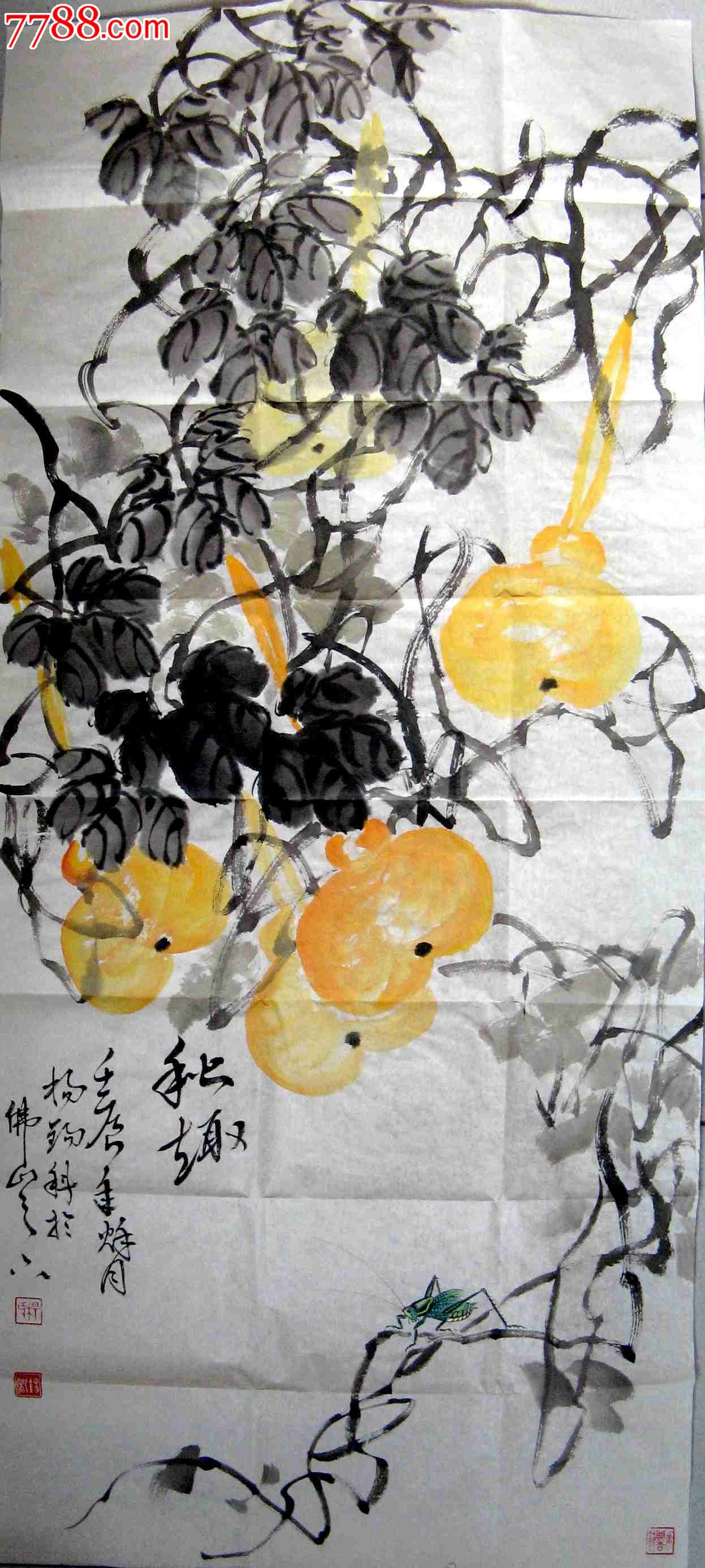 山东知名画家近四尺条幅花鸟画《秋趣》_价格80元_第1张_中国收藏热线