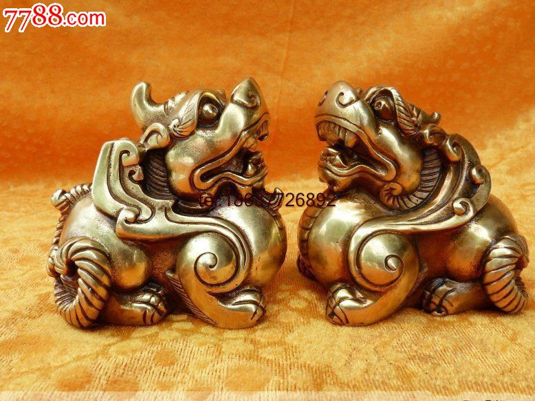 开光纯铜单角貔貅铜貔貅摆件雌雄貔貅公母貔貅旺财