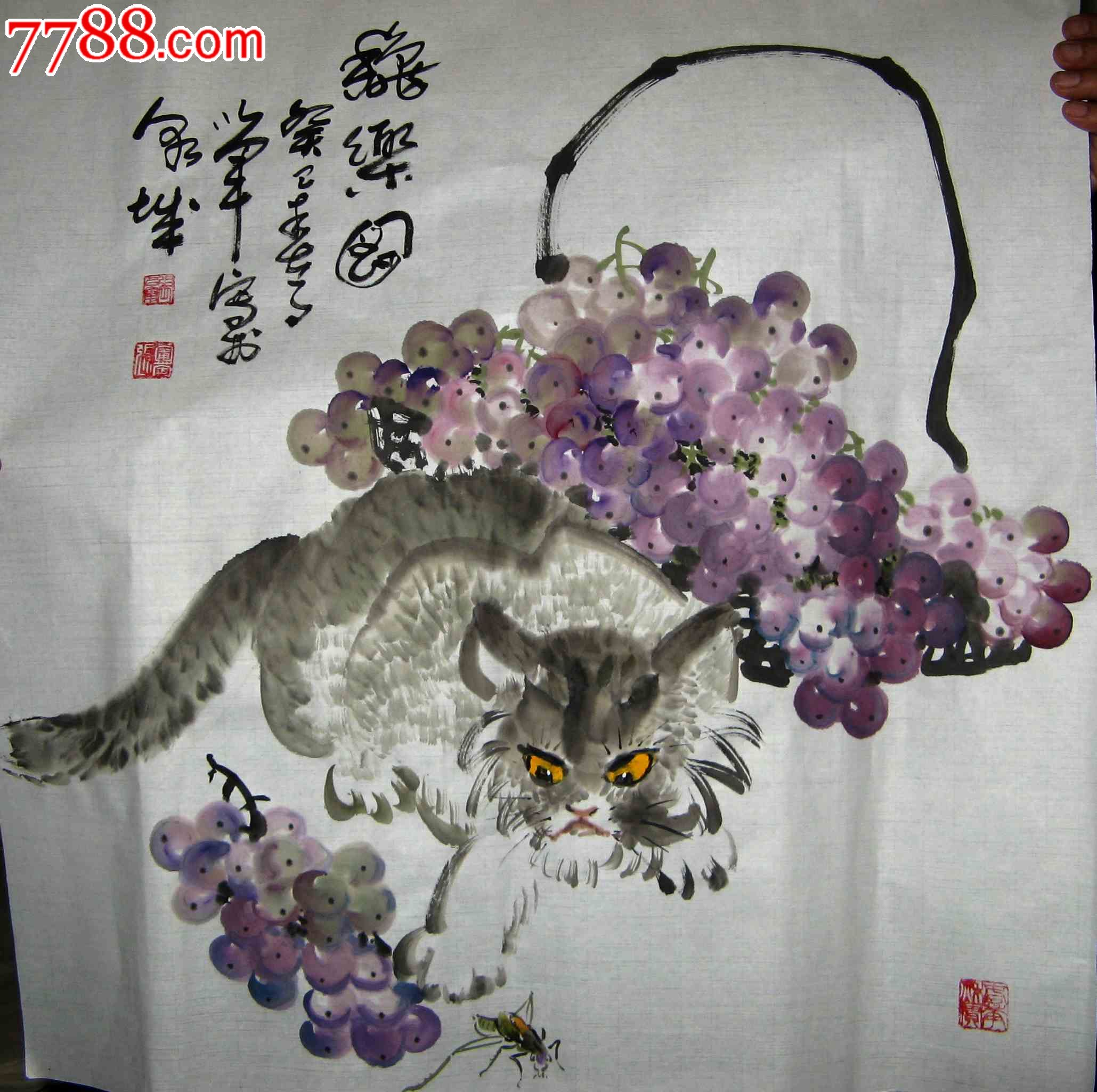 山东实力派画家四尺斗方新作精品葡萄画《秋乐图》