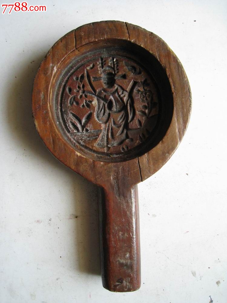 木雕,朝牌官帽人物印糕板