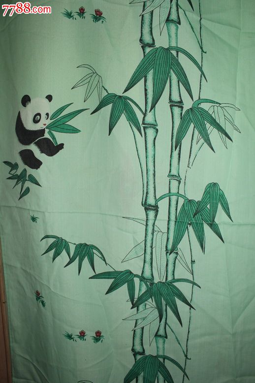 熊猫竹子窗帘布