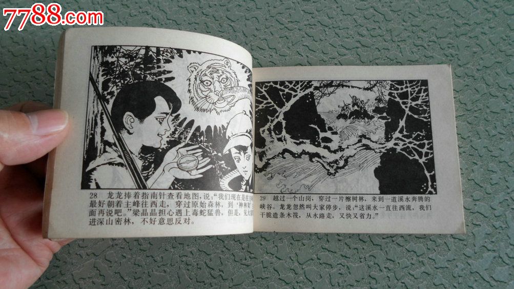 原始森林探险记(印数20万)量少,连环画/小人书,八十年代(20世纪,绘画