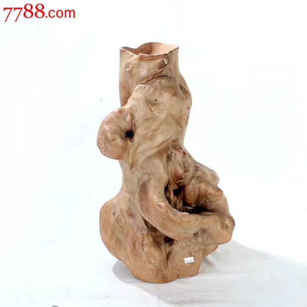 宜居品阁木雕根雕根艺摆件葫芦形花瓶福禄花插ywd086