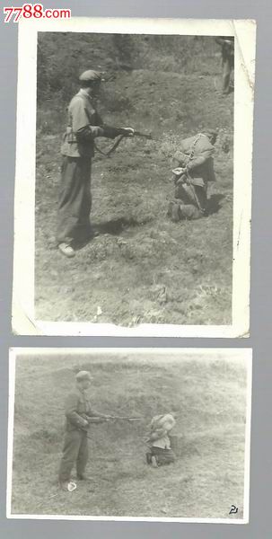 法场枪毙犯人《两张》,老照片-->集体大合影照片,老照片,家族大合影