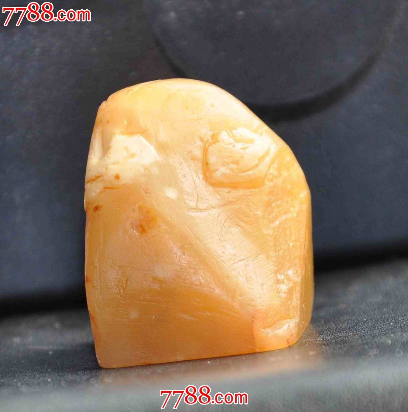 出土老田黄薄意印章,寿山石,年代不详,田黄石,文房用具,山水类,薄意