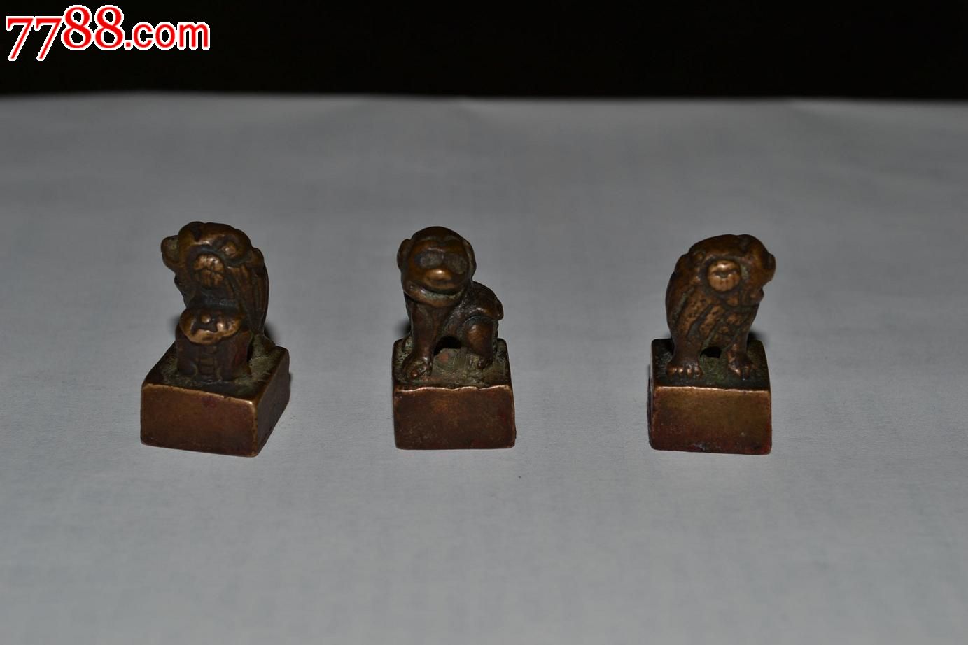 清代(民国)铜狮扭印章