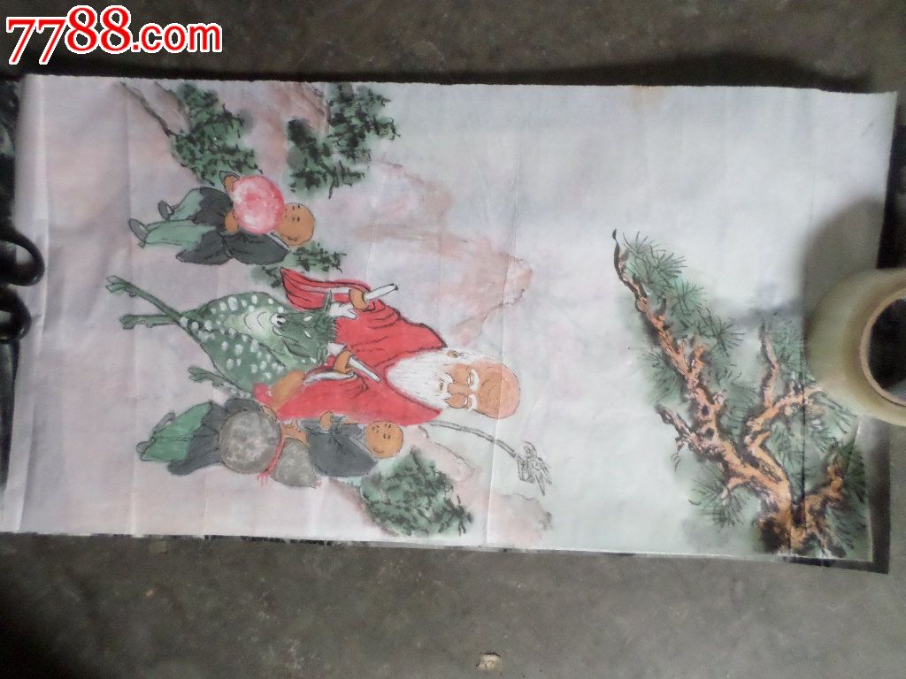 78岁老叟绘画作品----仙翁拜寿图?