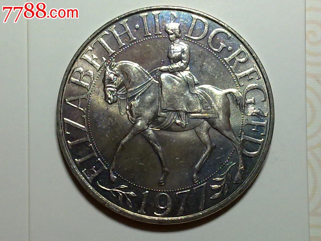 英国1977年女王登基25周年25新便士克朗型纪念币